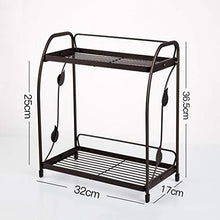 &ripiano di stoccaggio Mensole da cucina, Scaffale autoportante multifunzione in metallo for uso domestico, Vasetti e utensili, Organizzatore di stoccaggio for mensole for bagno-Nero Scaffale di finit
