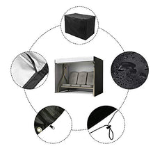 Copertura per dondolo a 3 posti da giardino, antivento, impermeabile, anti-UV, copertura per amaca 600D Oxford 215 x 125 x 170 cm, colore nero