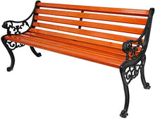 YZ-YUAN Panchina da Giardino Mobili da Esterno Panchina da Giardino a 3 posti panchina da terrazza per Esterni, Sedia da Veranda con Struttura in Acciaio ghisa con braccioli e Schienale, Sedile a do