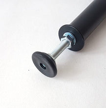 Générique - Set di 5 piedi per letto da 30 cm (con supporto centrale fissaggio senza fori) – Diametro Ø 40 mm – Nero – Rotondo