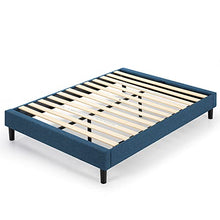 ZINUS Curtis 35 cm Telaio del letto a piattaforma imbottito | Base per materasso | Supporto per doghe in legno | Facile da montare | 140 x 190 cm | Blu Navy