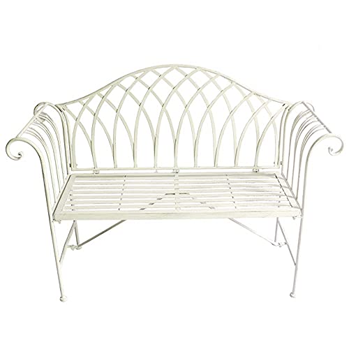 GaoF Panchina da Giardino Park Terrace Panchine per Il Tempo Libero da Esterno, Panchina Princess a 2 posti con Schienale e braccioli, Panchina da Giardino in ghisa Resistente alle intemperie e alla