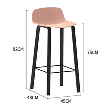 Ljings - Sgabello da bar con schienale e sedie da bar, resistente, da cucina, per interni ed esterni, stile moderno ed elegante, colore: rosa, 75 cm