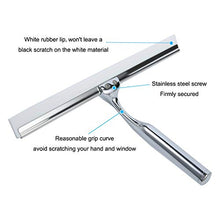 Zindoo Asciuga Vetri Doccia in Acciaio Inox, Lavavetri per Cabina Doccia, Spatola Doccia e Tergivetro per Doccia (2 Ganci a Parete autoadesivi + 1 Striscia di Gomma)