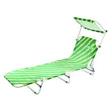 Pierre Cardin, Verde, Linea Haiti, Lettino con Parasole Montpellier, Mare Giardino Piscina, 189x59x27 cm