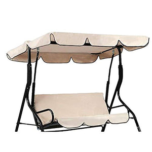 YOUJIAA Giardino Copertura di Ricambio Universale Impermeabile Resistente ai Raggi UV Copertura per Dondolo a Baldacchino (Beige | Tre posti, 249 * 185 * 18cm)