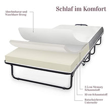 Milliard Diplomat Brandina Pieghevole con Materasso Singolo in memory foam lussuoso e telaio robusto super resistente - 79 x 190 cm