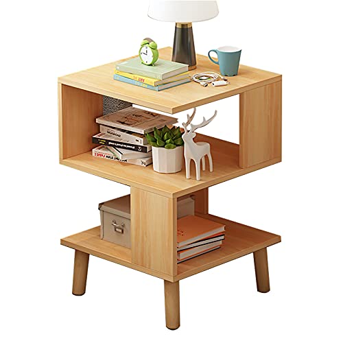 Comodino Pratico Assemblea Domestica Camera Studio Corridoio nessun pompaggio Locker Bagno di Legno Solido Addensare Soggiorno Multifunzione 40X40X40cm FANJIANI (Color : Walnut)