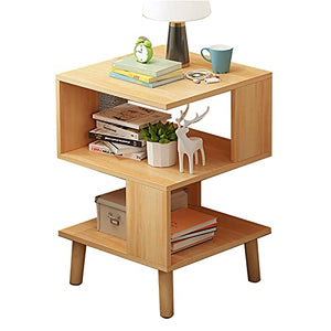 Comodino Pratico Assemblea Domestica Camera Studio Corridoio nessun pompaggio Locker Bagno di Legno Solido Addensare Soggiorno Multifunzione 40X40X40cm FANJIANI (Color : Walnut)