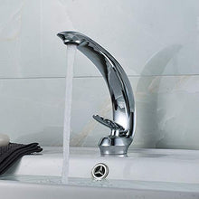 SXJ Rubinetto per Lavandino del Bagno Cromato, Rubinetto per Lavabo A Vaso Singolo Monoforo, Rubinetto per Lavabo