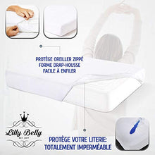 LILLY BELLY - Coprimaterasso + cuscini x2 impermeabile cotone OEKOTEX Made in Europa antiacaro antibatterico traspirante tecnologia biome (140 x 190/200)