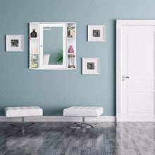 COSTWAY Armadietto da Bagno, Armadietto con Specchio, Armadietto da parete, 66 x 17 x 63 cm, Bianco