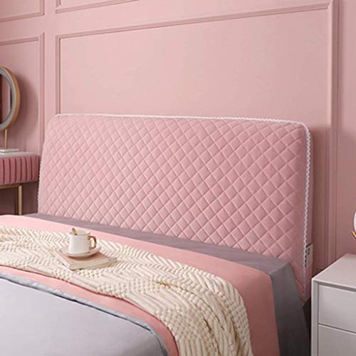 Copritestiera Letto Copertura/Copri Testata Letto Matrimoniale Imbottito Fodera Elastica Protezione, Coprire Antipolvere in Cotone Cover Addensare AntiGraffio Cuscino (Color : Pink, Size : 140cm)