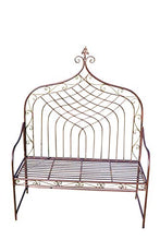 Garden Market Place Panca da giardino in stile elisabettico, con schienale alto, in metallo, finitura bronzo antico, 108 X 143 X 48CM
