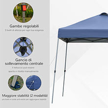 Outsunny Gazebo Pieghevole 3x3m da Giardino ed Esterno in Metallo e Tessuto Oxford Blu con Borsa da Viaggio