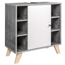EUGAD Mobiletto Sottolavabo Sottolavello Armadietto sotto Lavandino per Bagno con Anta in Legno 0119WY