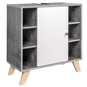 EUGAD Mobiletto Sottolavabo Sottolavello Armadietto sotto Lavandino per Bagno con Anta in Legno 0119WY