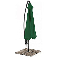 Mediawave Store - Ombrellone FUBUCA Colore Verde decentrato a Banana 300x230H cm con Frangia, per Esterno Bar, Giardino e Arredo Piscina, Richiudibile, Struttura in Ferro Verniciato con Base a Croce