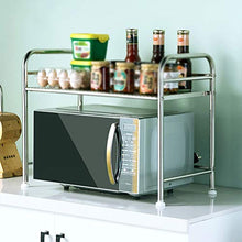 LYM &ripiano di stoccaggio Scaffale for Forno a microonde, Scaffale di stoccaggio in Acciaio Inossidabile Scaffale di stoccaggio for Cucina Forniture for Cucina -2 Strati Scaffale di Finitura