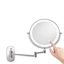 WZDD Specchio da Parete Trucco Bagno con Ingrandimento 5X, Specchio Bagno con Luce LED, Specchio Cosmetico per Il Bagno, 360° Girevole E Rotondo