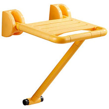 Parete-montato In Plastica Pieghevole Doccia Sedile Bagno,pieghevole Goccia-foglia Sgabello Cambiare Panca Per Scarpe Impermeabile Bagno Sedile Porta Ingresso Giallo 39.5x40x48cm(16x16x19inch)