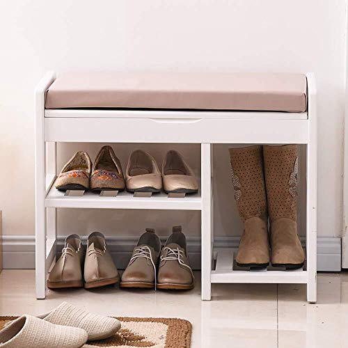 YANG 2 Livello del Pattino tormenta Cambio di Scarpe Panca Bagagli Petto Imbottito Poggiapiedi Ottomana Guardaroba Dressing Table Sgabello Carico 250kg (Size : L/64CM)