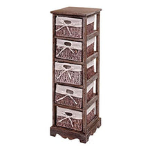 Mendler Serie Vintage scaffale cassettiera con 5 ceste Legno di paulonia 28x25x90cm Marrone