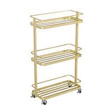 DHR- 3 Tier Bagno Utility Carrello con ruote, Ripiani metallici creativa dispensa scaffalature, stretta Cucina Carrello, Cosmetic Stoccaggio Carrello cassetti ristorazione trolley bagagli