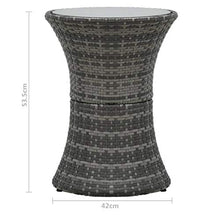 Tidyard Set da Bistrot 3 pz con Cuscini in Polyrattan Grigio,Set Tavolo e Sedie da Giardino per Esterno in Polyrattan Grigio,Salotto da Giardino,Salottino da Giardino,Salottino da Esterno