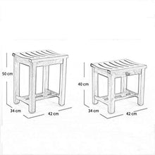 XD Sgabello da Bagno Sgabello da Bagno Sgabello in Legno Sgabello da Pranzo Impermeabile in Quercia Rossa Tavolo da Doccia Portatile Sgabello Antiscivolo Quadrato Leggero (Dimensioni: 50cm)