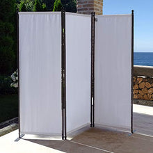 QUICK STAR Paravento da Giardino 170 x 165 cm 3 parti pieghevole Divisorio in Tessuto Protezione della Privacy Bianco