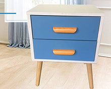 Zhicaikeji Comodino della Camera da Letto Creativo di Moda Semplice Stile Nordico Blu Bianco Scaffale da mensola in Legno