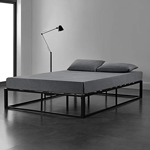 [en.casa] Letto in Metallo 180 x 200 cm con Rete a Doghe Acciaio Verniciato a Polvere Nero