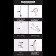 YUTRD ZCJUX Kit da Barista da Cocktail 10pcs con Stand, Set di Strumenti per Bar a Barca in Acciaio Inox Cocktail