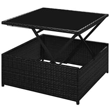SKM Set Divani da Giardino 5 pz con Cuscini in Polyrattan Nero (71.25kg)