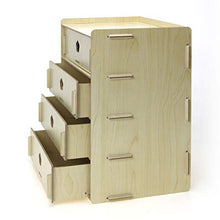 Tmpty Piccola Cassettiera da Scrivania Legno,4 Cassetti,Multifunzionale Ordinata Organizer,31×23×18 cm