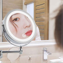 ZCY Specchi da Bagno Specchio da Parete a LED, Specchio per Trucco Specchio da Parete Regolabile con ingrandimento 10X Specchio bifacciale con Regolazione del Tocco