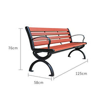 Panca da giardino per terrazza da giardino panca per il tempo libero in legno di plastica, sedia da giardino in ghisa con sedile in metallo da 2-3 posti per esterni, sedia da veranda resistente agli