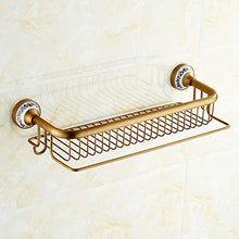 DXMRWJ Portaoggetti da Bagno Cesto Antico a Parete, Ciondolo da Bagno retrò in Stile Europeo, mensola da Bagno, Cesto portaoggetti da Bagno Americano in Rame