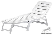 GRAND SOLEIL, Boheme Greenpol, Lettino da Spiaggia, in polimeri riciclati, Dimensioni 147 x 64 x 89 cm, Colore Bianco