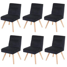 Mendler Set 6X sedie poltroncine Sala Pranzo Soggiorno HWC-F38 Design retrò Legno Velluto Nero
