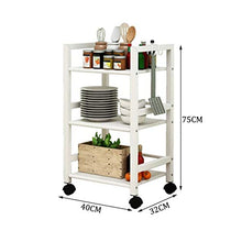 LYM &ripiano di stoccaggio Scaffalature Home Soggiorno Camera da Letto Cucina con Ruote Carrello Bagno Semplice 3 Strati Scaffale da Terra Scaffale di Finitura