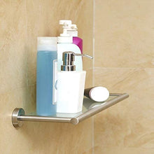 GDFEH Scaffale per Bagno in Vetro Scaffale per Doccia da Bagno, 304 in Acciaio Inox Acciaio Inox Muro Stand cosmetico scaffale per Il Bagno Scaffale di stoccaggio in Vetro temperato 21.2x5.7 Pollici