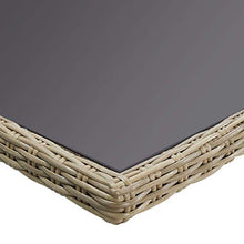 Qnotici Tavolo da Pranzo da Giardino Tavolo da Campeggio Tavolo da Buffet Tavolo da Festa tavolino da Giardino 200x100x74 cm Vetro e polyrattan Marrone e Nero