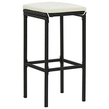 Tidyard Set da Bar da Giardino 5 pz con Cuscini in Polyrattan Nero,Set da Giardino da Bar,Set da Bar,per Giardini, Cortili, Terrazze, Piscine