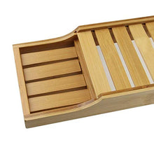 Gxfeng Vasca da Bagno Vassoio portaoggetti in bambù Ecologico, mensola per Il Bagno Cornice in Legno massello per Vasca Libreria Mobile per la Maggior Parte dei bagni, 70 x 14 x 4,5 cm