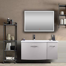 Mobile da bagno sospeso DANA 850 - design leggermente arrotondato - effetto legno bianco crema, Piletta Pop-up:Con piletta Pop-up