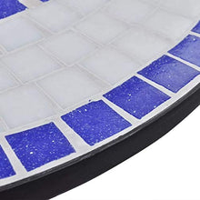 vidaXL Tavolo Piante in Ceramica con Mosaico 60cm Blu/Bianco Arredamento Esterno