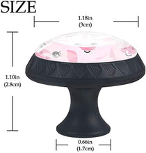 Simpatico cartone animato espressione rosa maiale Pomelli per Porta Set di 4 Pomelli per Mobili Manopole per Cassetti Cucina Armadio Vetro