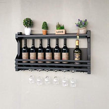 LWW Wine Rack, supporto di vetro di vino del ferro Wine Rack a parete Montato Porta Calice Nero Multi-Purpose Rack Wine Glass,60 * 11 * 43 cm
